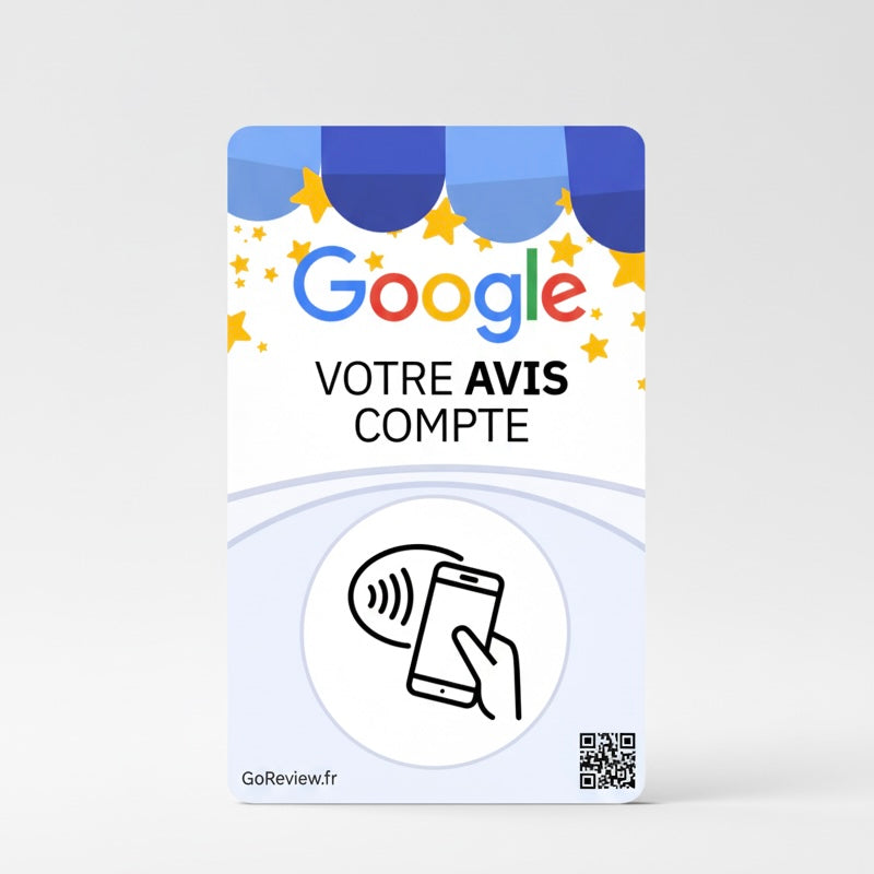 Plaque de collecte d'avis Google gratuite