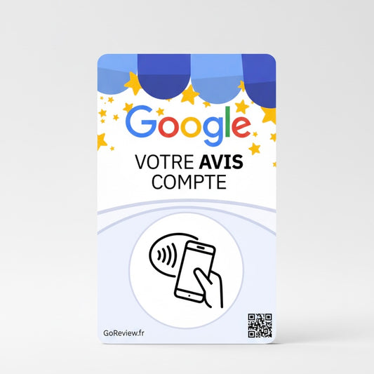 Plaque de collecte d'avis Google gratuite